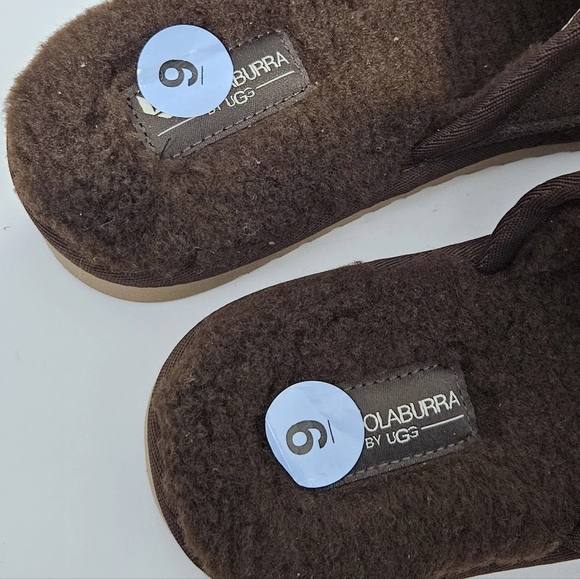 NWOT Koolaburra By Ugg Dawsen Men's Brown Leather Slippers Sz 9 - Picture 5 of 7